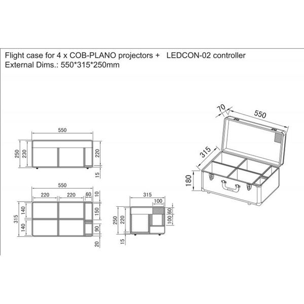 JV Case Flightcase voor 4x Cob Plano 03